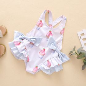 Children's Ruffled One-piece Swimsuit (Option: White-3Y4Y)