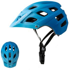 Outdoor MTB Bicycle Helmet In-mold Road Mountain Bike Helmet (Option: Matte blue-One Size)
