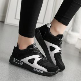 Sports Shoes Women's All-match Casual Shoes Forrest Shoes Student Breathable Board Shoes Flat Running Shoes (Option: Black-40)