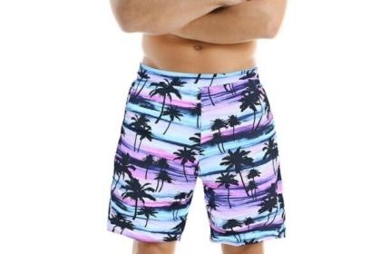 Men Swim Trunks Waist Surfing Beach Board Shorts (Color: Blue, size: S)