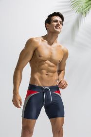 Men's Swim Trunks Compression Fashion Swim Shorts Jammers Swimsuit (Color: Navy  Blue, size: XS)