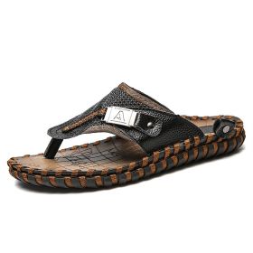 Summer Casual Slippers Men Fashion Flip Flops Designer Outdoor Men's Sandals Lightweight Mens Slides Beach Shoes Zapatos Hombre (Color: Black, size: 7)