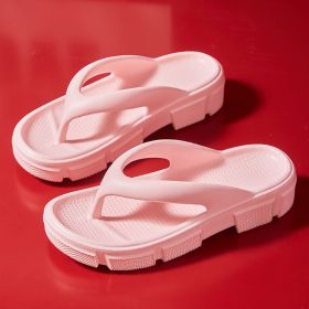 Lucyever Thick Bottom Platform Flip Flops Women 2022 Summer Soft Sole Clip Toe Slippers Woman Comfy Non Slip Beach Shoes Mujer (Color: Pink, size: 35-36)