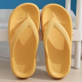 Lucyever Summer Thick Platform Flip Flops Women 2022 Clip Toe Soft Sole Slippers Woman Comfy EVA Non Slip Beach Sandals Female (Color: Yellow, size: 38-39)