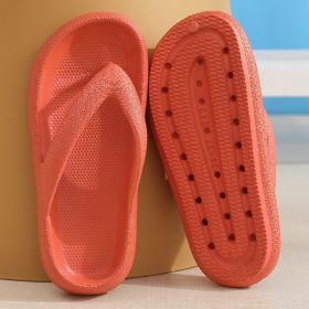 Lucyever Summer Thick Platform Flip Flops Women 2022 Clip Toe Soft Sole Slippers Woman Comfy EVA Non Slip Beach Sandals Female (Color: Orange, size: 38-39)