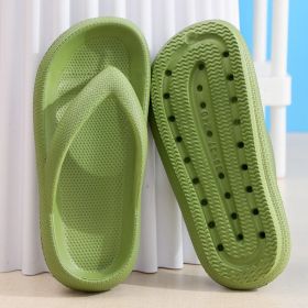 Lucyever Summer Thick Platform Flip Flops Women 2022 Clip Toe Soft Sole Slippers Woman Comfy EVA Non Slip Beach Sandals Female (Color: Green, size: 38-39)