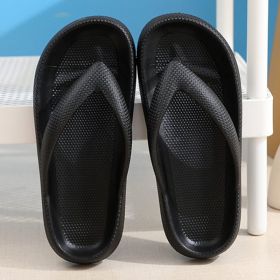 Lucyever Summer Thick Platform Flip Flops Women 2022 Clip Toe Soft Sole Slippers Woman Comfy EVA Non Slip Beach Sandals Female (Color: Black, size: 42-43)