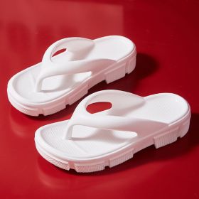 Lucyever Thick Bottom Platform Flip Flops Women 2022 Summer Soft Sole Clip Toe Slippers Woman Comfy Non Slip Beach Shoes Mujer (Color: White, size: 35-36)