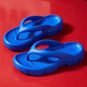 Lucyever Thick Bottom Platform Flip Flops Women 2022 Summer Soft Sole Clip Toe Slippers Woman Comfy Non Slip Beach Shoes Mujer (Color: Blue, size: 35-36)