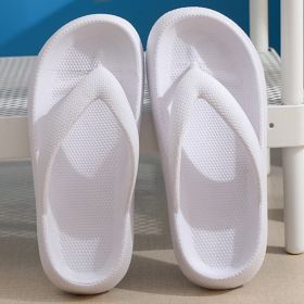 Lucyever Summer Thick Platform Flip Flops Women 2022 Clip Toe Soft Sole Slippers Woman Comfy EVA Non Slip Beach Sandals Female (Color: White, size: 40-41)