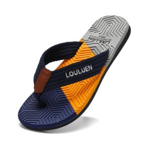 Men's flip flops; beach slippers (colour: Dark Blue, size: 41)