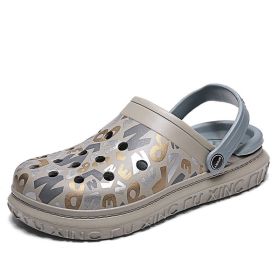 Men's Clogs; casual shoes; printed sandals; casual beach shoes; non-slip sandals; Platform slippers (colour: green, size: 45)