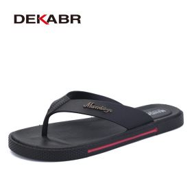 Summer Men Flip Flops Male Slippers Men Casual Shoes Summer Fashion Beach Sandals Zapatos Hombre Size 39~45 (Color: Black, size: 8)