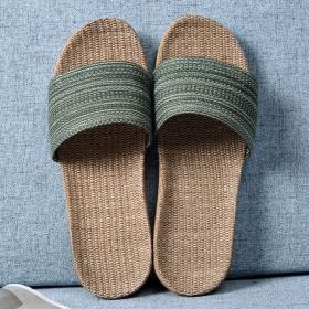 Multi Colors Summer Flax Slippers Women Men Casual Linen Slides Non-Slip Home Flip Flops Indoor Shoes Unisex Sandals Beach (Color: D, size: 39-40 (250mm))