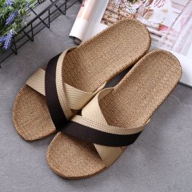 Multi Colors Summer Flax Slippers Women Men Casual Linen Slides Non-Slip Home Flip Flops Indoor Shoes Unisex Sandals Beach (Color: G, size: 35-36 (230mm))
