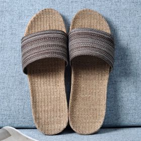 Multi Colors Summer Flax Slippers Women Men Casual Linen Slides Non-Slip Home Flip Flops Indoor Shoes Unisex Sandals Beach (Color: C, size: 42-43 (270mm))