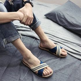 Multi Colors Summer Flax Slippers Women Men Casual Linen Slides Non-Slip Home Flip Flops Indoor Shoes Unisex Sandals Beach (Color: K, size: 39-40 (250mm))