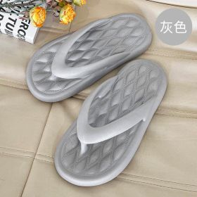 Women Flip Flops Thong Shoes Simple White Black Comfortable Slippers Summer Fashion Casual Massage Non-Slip Couple Beach Slides (Color: Gray, size: CN 38-39)