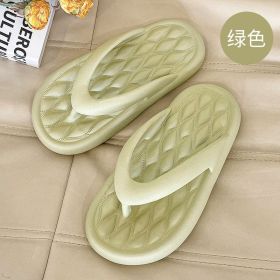 Women Flip Flops Thong Shoes Simple White Black Comfortable Slippers Summer Fashion Casual Massage Non-Slip Couple Beach Slides (Color: Green, size: CN 44-45)