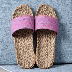 Multi Colors Summer Flax Slippers Women Men Casual Linen Slides Non-Slip Home Flip Flops Indoor Shoes Unisex Sandals Beach (Color: B, size: 40-41 (260mm))