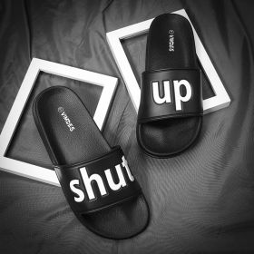 Summer Men and Women Slippers Outdoor Massage Clogs Indoor Slides Home Loafers Garden Shoes Lover Beach Sandals 46 Flip Flops (Color: Black, size: 38)