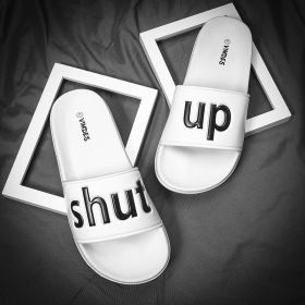 Summer Men and Women Slippers Outdoor Massage Clogs Indoor Slides Home Loafers Garden Shoes Lover Beach Sandals 46 Flip Flops (Color: White, size: 37)