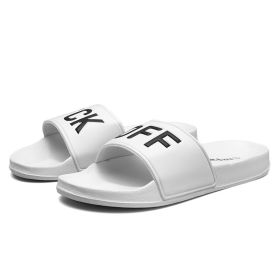 Summer Men and Women Slippers Outdoor Massage Clogs Indoor Slides Home Loafers Garden Shoes Lover Beach Sandals 46 Flip Flops (Color: white F, size: 46)
