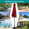 10FT Patio Umbrella 6 Ribs Market Steel Tilt W/Crank Outdoor Garden