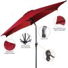 10FT Patio Umbrella 6 Ribs Market Steel Tilt W/Crank Outdoor Garden