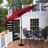 10FT Patio Umbrella 6 Ribs Market Steel Tilt W/Crank Outdoor Garden