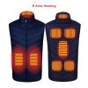 Autumn Winter Men Stand-up Collar Heated Cotton Vest Graphene Electric USB Safe Smart Constant Temperature Heating Thermal Tank